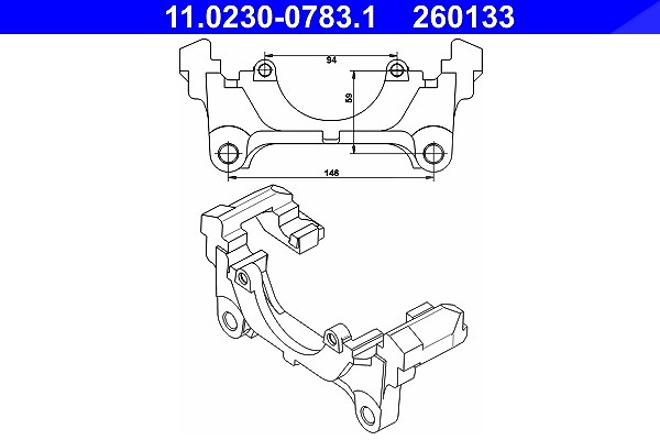 Ate Halter, Bremssattel [Hersteller-Nr. 11.0230-0783.1] für VW, Audi