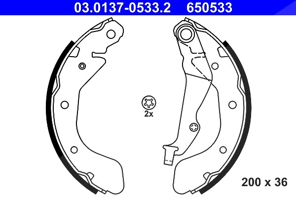 Ate Bremsbackensatz [Hersteller-Nr. 03.0137-0533.2] für Vauxhall, Opel