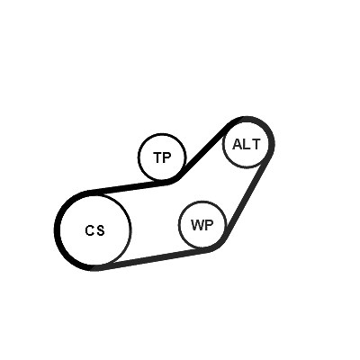 Continental Ctam Wasserpumpe + Keilrippenriemensatz [Hersteller-Nr. 6PK1045WP3] für VW, Seat