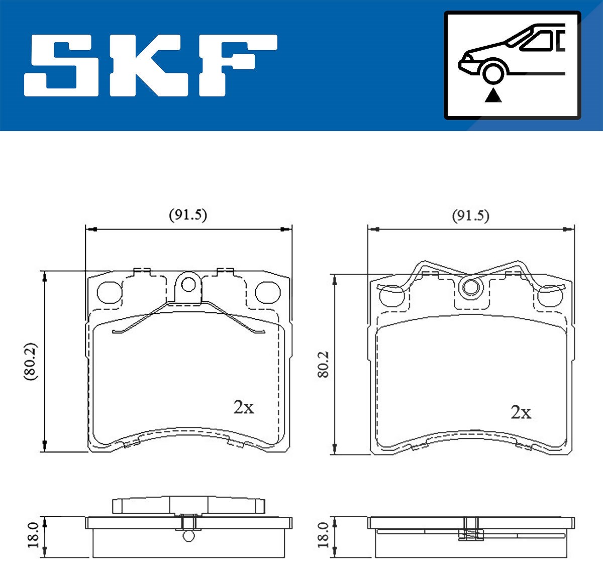 SKF VKBP80536 Bremsbelagsatz für Scheibenbremse Bremsbelagsatz für VW - Bild 6