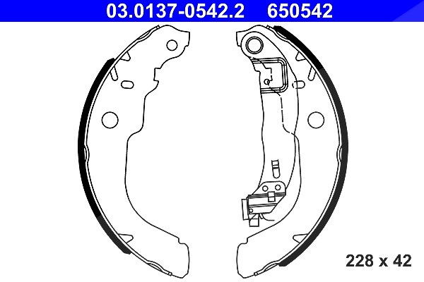 Ate Bremsbackensatz [Hersteller-Nr. 03.0137-0542.2] für Citroën, Peugeot