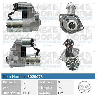 Meat & Doria Starter [Hersteller-Nr. 5020075] für Opel, Vauxhall