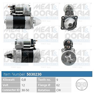 Meat & Doria Starter [Hersteller-Nr. 5030230] für Lancia, Fso, Innocenti, Autobianchi, Seat, Fiat
