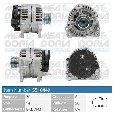Meat & Doria Generator [Hersteller-Nr. 5510449] für VW, Audi, Seat, Skoda