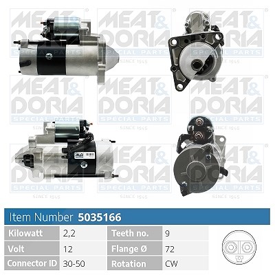 Meat & Doria Starter [Hersteller-Nr. 5035166] für Renault, Opel, Vauxhall