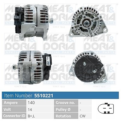 Meat & Doria Generator [Hersteller-Nr. 5510221] für Citroën, Iveco, Fiat, Peugeot