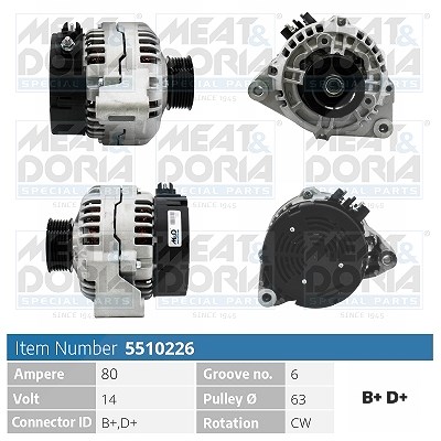 Meat & Doria Generator [Hersteller-Nr. 5510226] für Citroën, Fiat, Peugeot