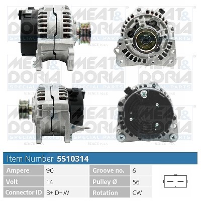 Meat & Doria Generator [Hersteller-Nr. 5510314] für VW, Skoda, Audi