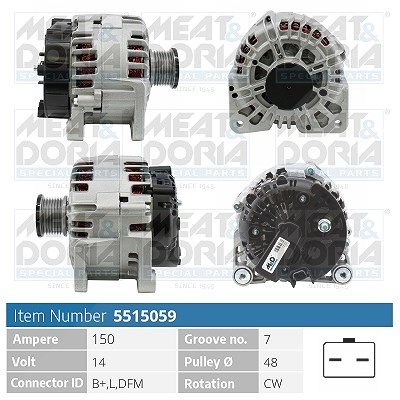 Meat & Doria Generator [Hersteller-Nr. 5515059] für Nissan, Vauxhall, Renault, Opel