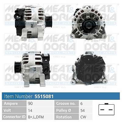 Meat & Doria Generator [Hersteller-Nr. 5515081] für Citroën, Fiat, Lancia, Peugeot