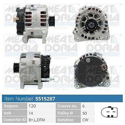 Meat & Doria Generator [Hersteller-Nr. 5515287] für VW, Audi, Seat, Skoda, Ford