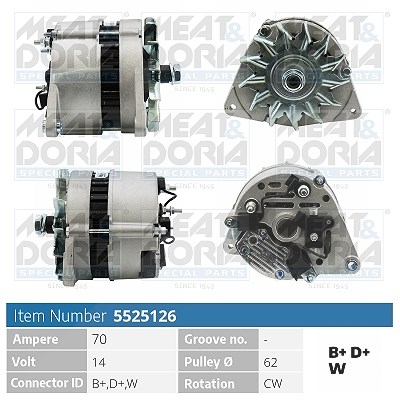 Meat & Doria Generator [Hersteller-Nr. 5525126] für Land Rover, Ford