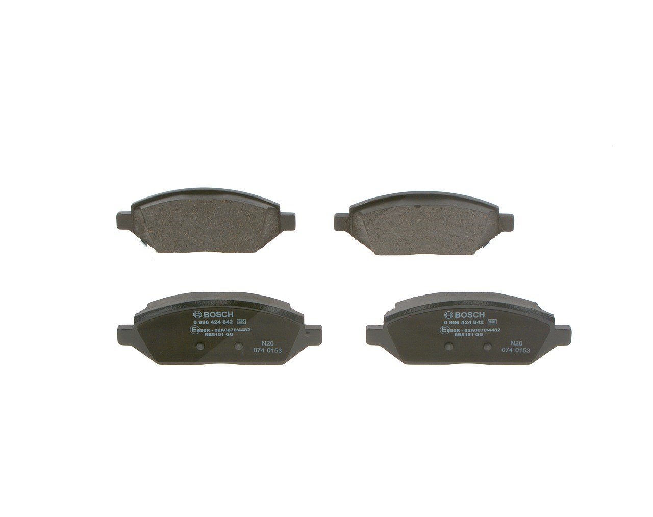 Bosch Bremsbelagsatz, Scheibenbremse [Hersteller-Nr. 0986424842] für Opel, Vauxhall