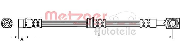 Metzger Autoteile Bremsschlauch [Hersteller-Nr. 4110524] für Vauxhall, Opel