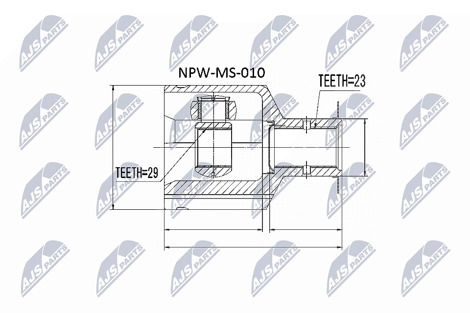 Nty Gelenksatz, Antriebswelle [Hersteller-Nr. NPW-MS-010] für Mitsubishi