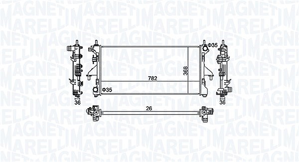 Magneti Marelli Kühler, Motorkühlung [Hersteller-Nr. 350213126900] für Fiat, Peugeot, Citroën