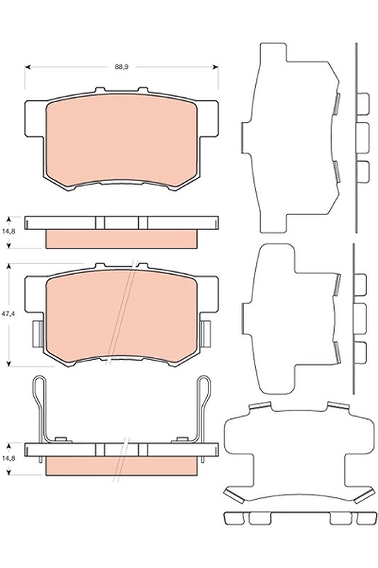 Trw Bremsbelagsatz, Scheibenbremse [Hersteller-Nr. GDB3447] für Honda, Suzuki
