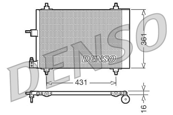 Denso Kondensator, Klimaanlage [Hersteller-Nr. DCN07009] für Peugeot, Citroën