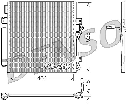 Denso Kondensator, Klimaanlage [Hersteller-Nr. DCN06011] für Dodge, Jeep