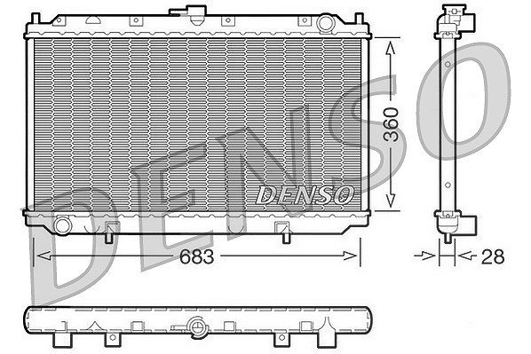 Denso Kühler, Motorkühlung [Hersteller-Nr. DRM46010] für Nissan