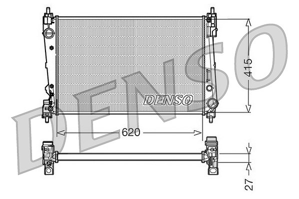 Denso Kühler, Motorkühlung [Hersteller-Nr. DRM09111] für Fiat, Abarth, Lancia, Vauxhall, Alfa Romeo, Opel