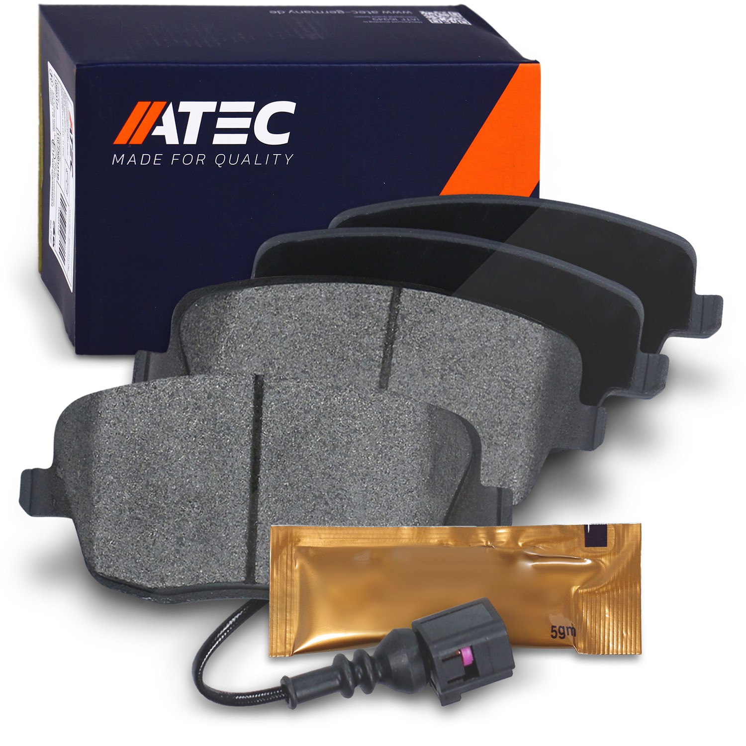 Atec Bremsbeläge vorne (Satz) mit VWK [Hersteller-Nr. 10601716] für VW, Seat, Skoda