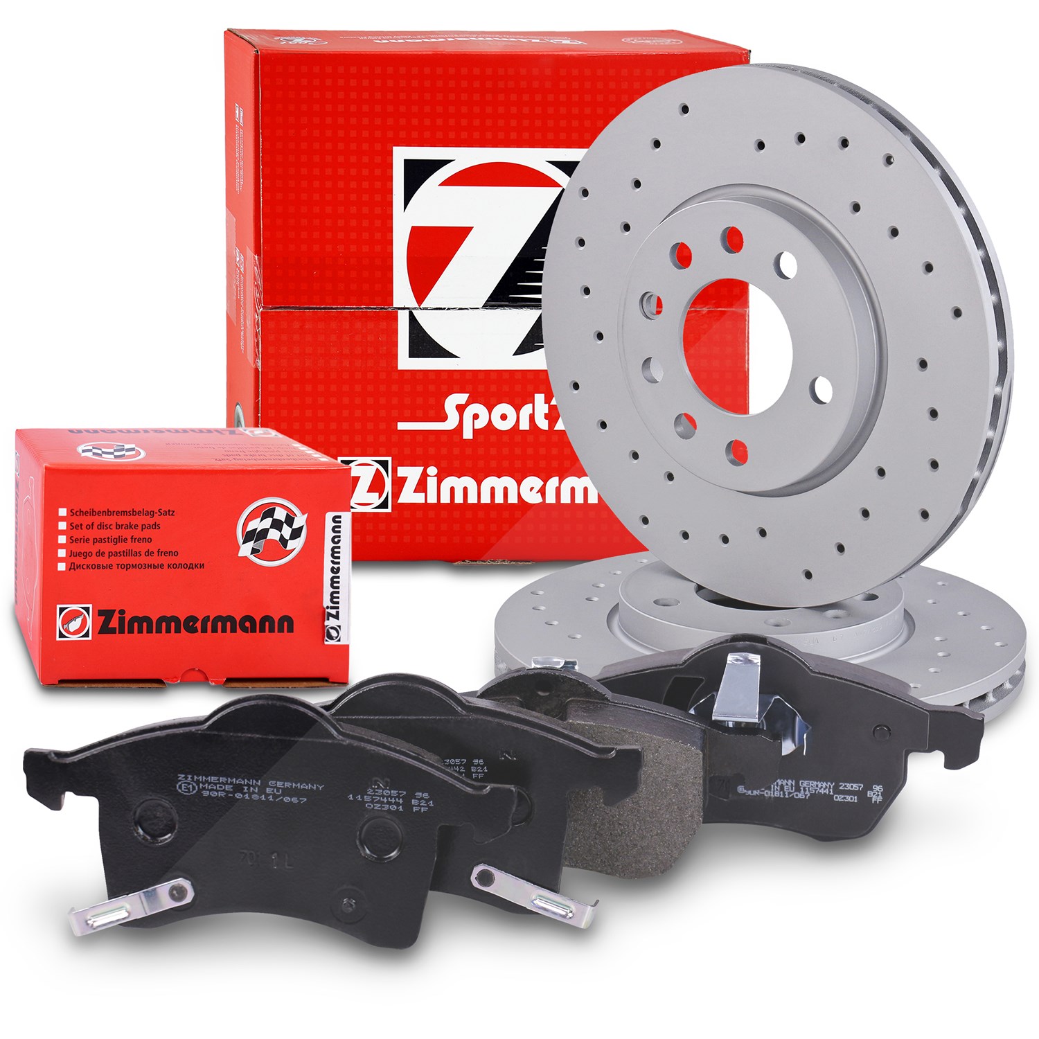 Zimmermann SPORT-Scheiben + Beläge Vorne Belüftet [Hersteller-Nr. 10697577] für Opel