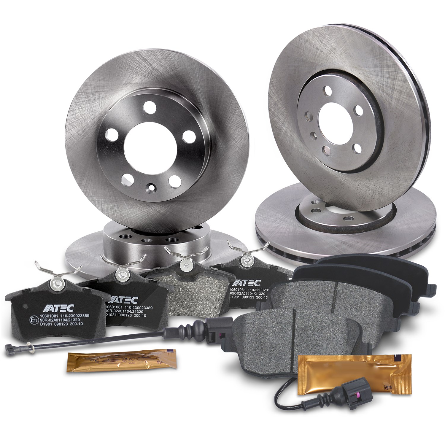 Bestprice Bremsscheiben + Bremsbeläge Vorne + Hinten [Hersteller-Nr. 10603465] für VW, Seat