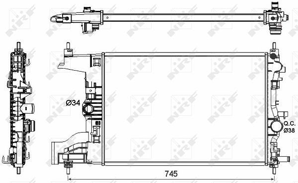 Nrf Kühler, Motorkühlung [Hersteller-Nr. 53148] für Opel, Vauxhall
