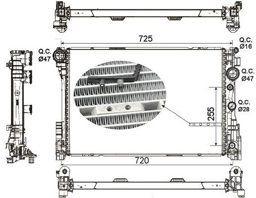 Nrf Kühler, Motorkühlung [Hersteller-Nr. 53141] für Mercedes-Benz