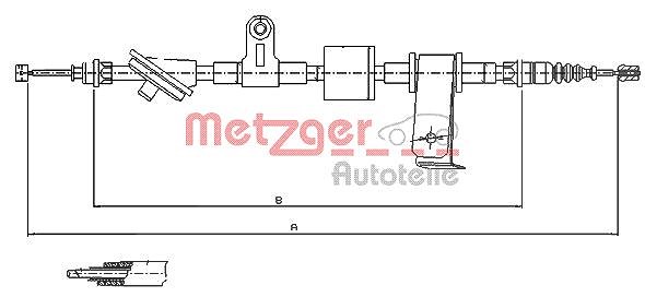 Metzger Autoteile Seilzug, Feststellbremse [Hersteller-Nr. 12.0101] für Alfa Romeo