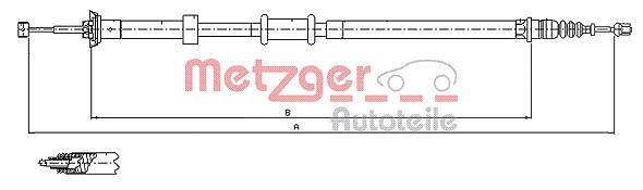 Metzger Autoteile Seilzug, Feststellbremse [Hersteller-Nr. 12.0726] für Fiat