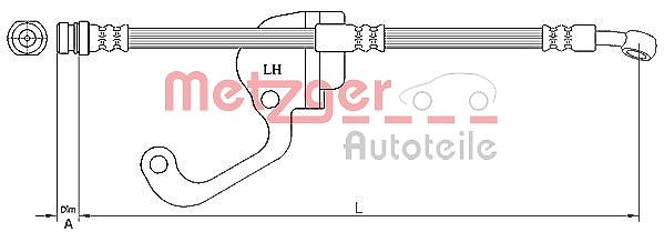 Metzger Autoteile Bremsschlauch [Hersteller-Nr. 4116228] für Hyundai