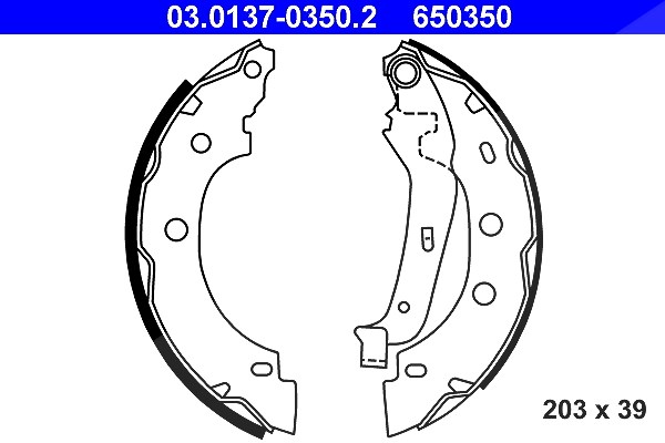 Ate Bremsbackensatz [Hersteller-Nr. 03.0137-0350.2] für Renault, Nissan