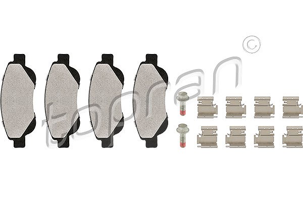 Topran Bremsbelagsatz, Scheibenbremse [Hersteller-Nr. 723103] für Citroën, Peugeot, Toyota