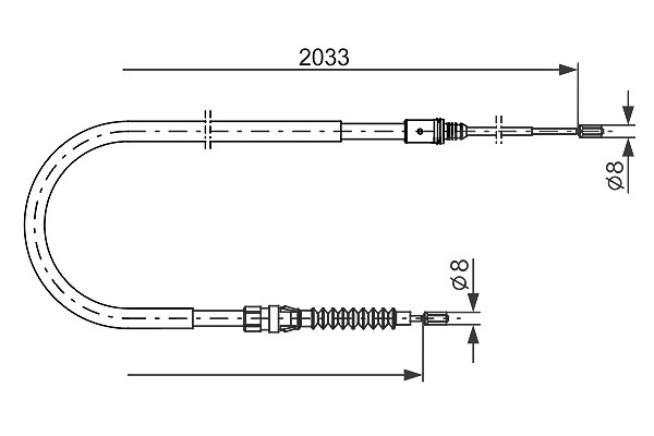 Bosch Seilzug, Feststellbremse [Hersteller-Nr. 1987482190] für Citroën, Peugeot