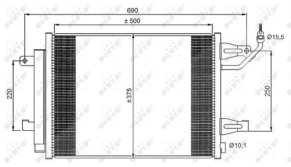 Nrf Kondensator, Klimaanlage [Hersteller-Nr. 350073] für Smart, Mitsubishi
