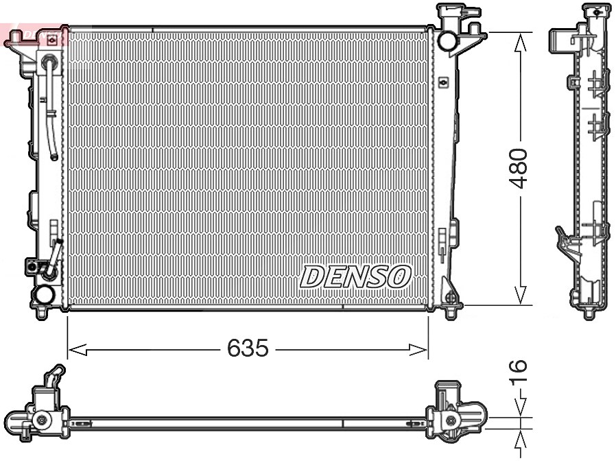 Denso Kühler, Motorkühlung [Hersteller-Nr. DRM41005] für Kia, Hyundai