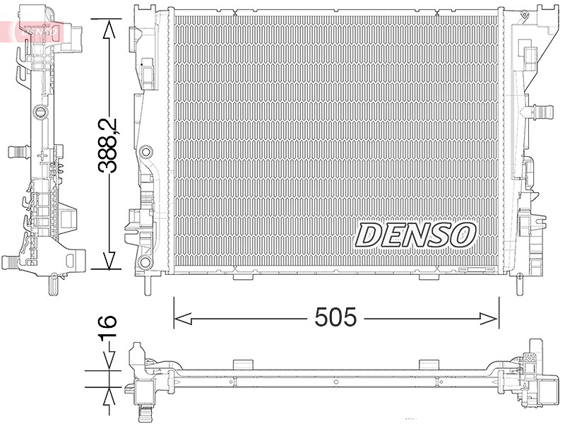 Denso Kühler, Motorkühlung [Hersteller-Nr. DRM23035] für Renault