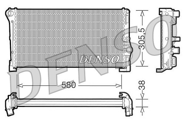 Denso Kühler, Motorkühlung [Hersteller-Nr. DRM13010] für Lancia, Fiat