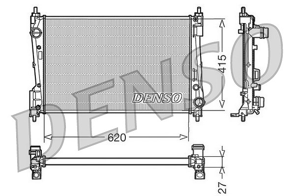 Denso Kühler, Motorkühlung [Hersteller-Nr. DRM09110] für Fiat, Vauxhall, Opel