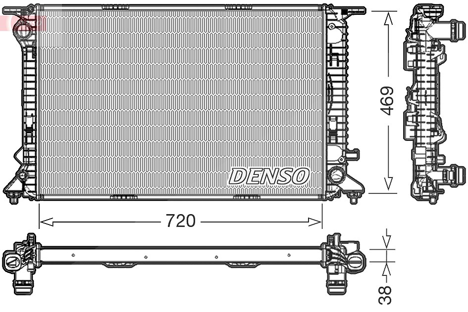 Denso Kühler, Motorkühlung [Hersteller-Nr. DRM02024] für Audi
