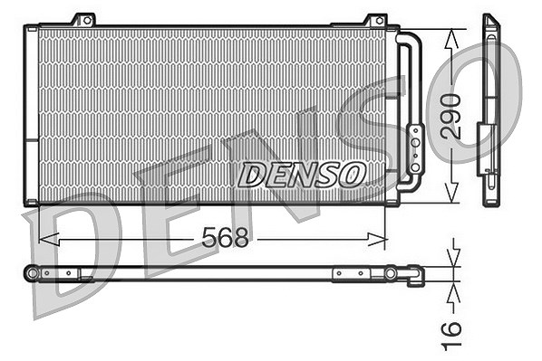 Denso Kondensator, Klimaanlage [Hersteller-Nr. DCN24001] für Maserati, Mg, Rover