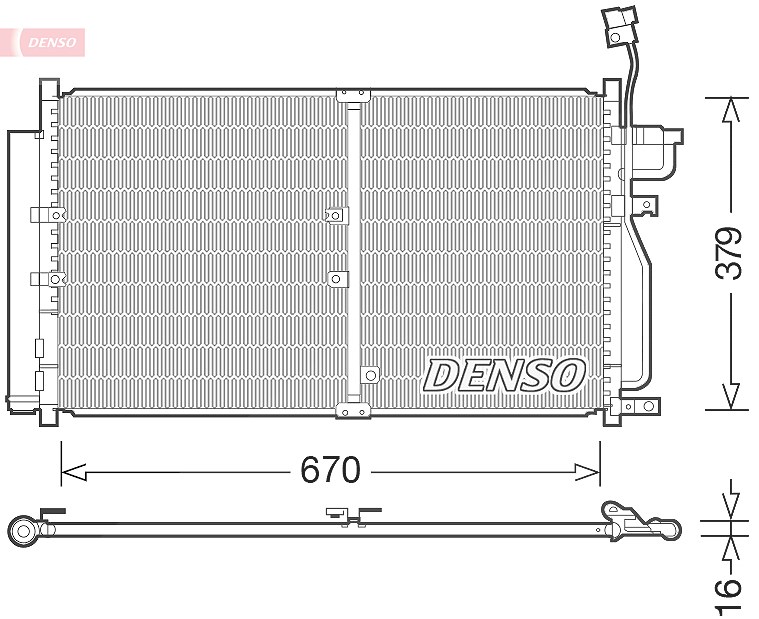 Denso Kondensator, Klimaanlage [Hersteller-Nr. DCN15003] für Vauxhall, Chevrolet