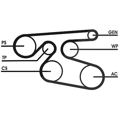 Continental Ctam Keilrippenriemen [Hersteller-Nr. 7PK2000] für Mercedes-Benz, Opel, Vauxhall, Toyota, Nissan, Renault