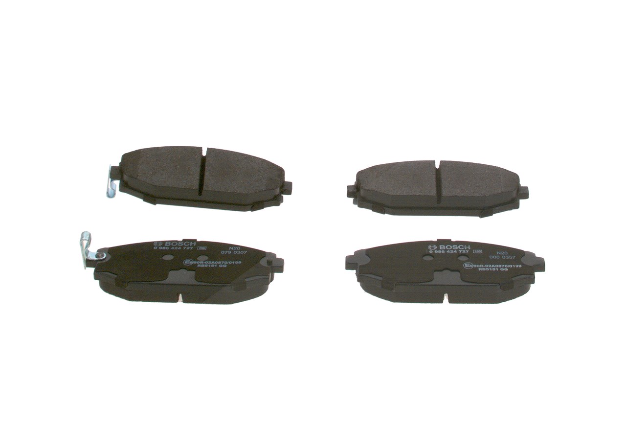Bosch Bremsbelagsatz, Scheibenbremse [Hersteller-Nr. 0986424727] für Hyundai, Mitsubishi