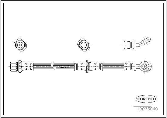 Corteco Bremsschlauch ERSTAUSRÜSTERQUALITÄT [Hersteller-Nr. 19033040] für Subaru