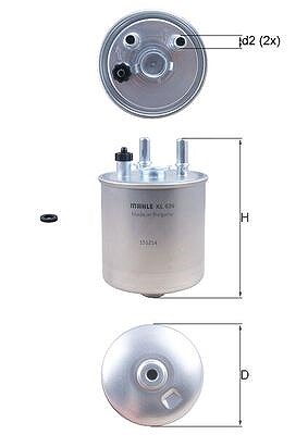 Mahle Kraftstofffilter [Hersteller-Nr. KL639D] für Renault