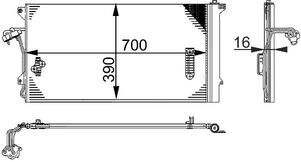Mahle Kondensator, Klimaanlage [Hersteller-Nr. AC659000S] für VW, Porsche, Audi