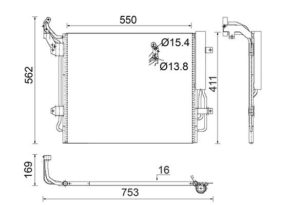 Mahle Kondensator, Klimaanlage [Hersteller-Nr. AC849000S] für Seat, VW